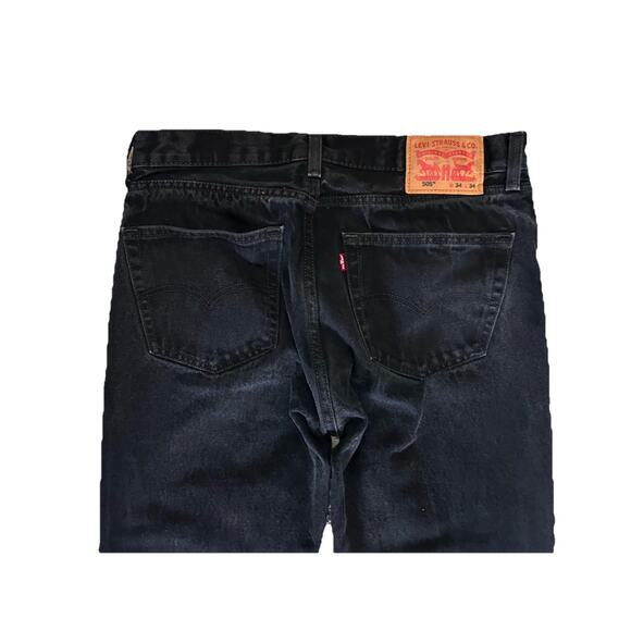 Levi Strauss 505 Men’s Denim Jeans Black 34x34 100% Cotton Straight Leg - Picture 5 of 6